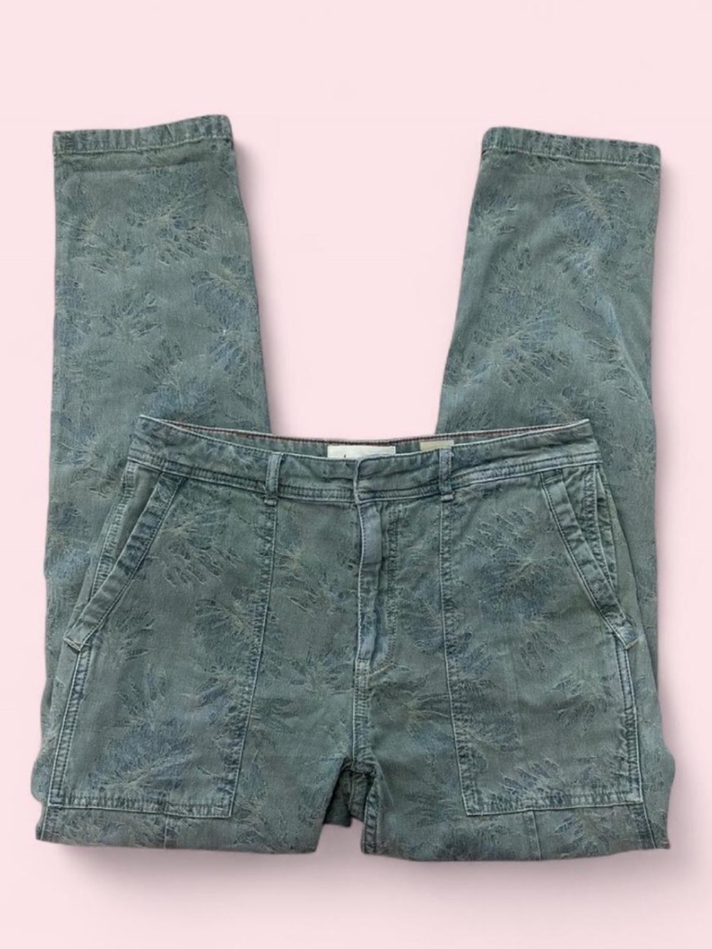 Anthropologie Palm Leaf Utility Pants Size ‘The Wanderer’